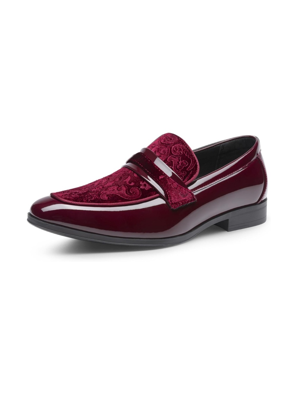 Men's Tuxedo Loafers Slip-on Dress Shoes Shiny Patent Velvet Wedding Party Prom
